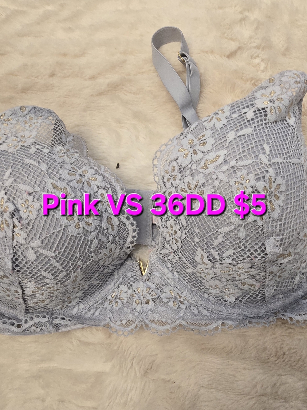 Victoria Secret, Lace Underwire Bra in Light Gray - Women Intimates & Sleepwear